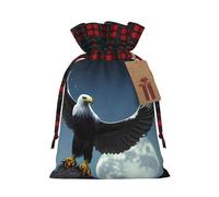 PHAYAH Eagle Under The Stars - Bolsa de regalo de arpillera con cordón de Navidad, bolsa de almacenamiento adecuada para Navidad, fiesta de cumpleaños