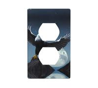 Phayah Eagle Under The Stars - Cubierta de toma de corriente con patrón de estrellas, receptáculo de pared dúplex para interruptor de luz, placa de interruptor eléctrico de doble enchufe