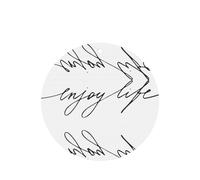 Phayah Enjoy Life - Ambientador de coche con diseño de texto negro escrito a mano, aroma de lavanda, tarjeta de forma redonda, para colgar, tarjeta perfumada, 6 unidades, para coche, armario, cajón