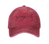 PHAYAH Enjoy Life - Gorra vaquera de béisbol con patrón de texto negro escrito a mano, ajustable, para adultos, vintage, de algodón, para mujeres y hombres, para deportes al aire libre, color negro
