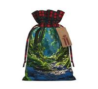 PHAYAH Evil Spirit In The Forest - Bolsa de regalo de Navidad con cordón para cumpleaños, aniversarios y fiestas, dulces y bolsas de almacenamiento