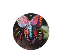 Phayah Extraño patrón de insectos con aroma a lavanda, aroma de coche, forma redonda, para colgar, fragancia para el interior del coche, ambientador, 6 unidades