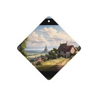 Phayah Fairytale - Ambientador cuadrado para coche, diseño de campo, con aroma a lavanda, 4 unidades, para cajones de armario de automóviles