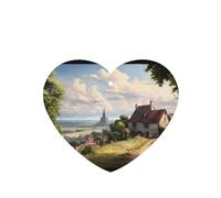 Phayah Fairytale - Ambientador de coche con aroma a lavanda, diseño de campo, tarjeta con forma de corazón, para colgar, 4 unidades, para cajones de armario de automóviles