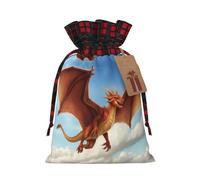 PHAYAH Flying Dragon In The Sky - Bolsa de regalo de Navidad con cordón para cumpleaños, aniversarios y fiestas, dulces y bolsas de almacenamiento