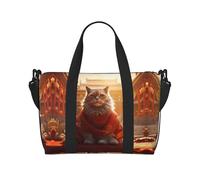 Phayah Forbidden City and Cats - Bolsa de viaje para gimnasio, bolsa de viaje para fin de semana para mujer, Black, Talla única
