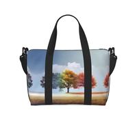Phayah Four Seasons Tree - Bolsa de viaje para mujer, bolsa deportiva para gimnasio, bolsa de hombro para fin de semana, Black, Talla única