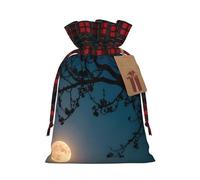 PHAYAH Full Moon High In The Sky - Bolsa de regalo de arpillera con cordón de Navidad, bolsa de almacenamiento adecuada para Navidad, fiesta de cumpleaños