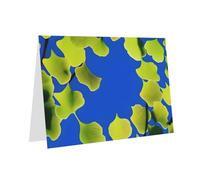 PHAYAH Ginkgo Biloba - Tarjetas de felicitación en blanco con sobres, 10 x 15 cm, tarjetas de agradecimiento para Navidad, vacaciones, cumpleaños, graduación, aniversario, color gris