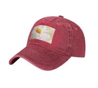 PHAYAH Gorra de béisbol con patrón de margaritas de dibujos animados de vaquero para hombres y mujeres, gorra de béisbol retro, color negro, rosso, Talla única