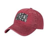 PHAYAH Gorra de béisbol de dibujos animados de vaquero con patrón de persona en blanco y negro para hombres y mujeres, gorras de mezclilla retro, gorra de béisbol, color negro, rosso, Talla única