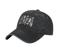 PHAYAH Gorra de béisbol de dibujos animados de vaquero con patrón de persona en blanco y negro para hombres y mujeres, gorras de mezclilla retro, gorra de béisbol, color negro, Negro, Talla única