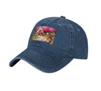 PHAYAH Gorra de béisbol unisex con diseño de casa de caramelos, para adultos, de algodón, con ala curvada, color negro, azul marino, Talla única