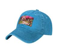 PHAYAH Gorra de béisbol unisex con diseño de casa de caramelos, para adultos, de algodón, con ala curvada, color negro, azul, Talla única