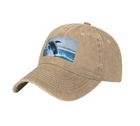 PHAYAH Gorra vaquera de béisbol con patrón de delfines de saltar, ajustable, para adultos, vintage, de algodón, para mujeres y hombres, para deportes al aire libre, sombrero de sol, color negro
