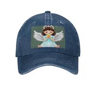 PHAYAH Gorro de vaquero unisex con diseño de ángel pequeño, de algodón, con ala curvada, gorra de béisbol, color negro