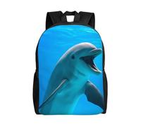 PHAYAH Happy Dolphin Pattern Casual Shoulder Classic Basic Travel Backpack Travel And Outdoor Activities