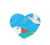 Phayah Happy White Goose Pattern Lavender Aroma Car Aroma Heart Shape Hanging Fragrance Tablet Car Interior Fragrance Freshener 6p