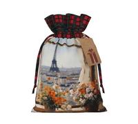 PHAYAH Hermosas bolsas de Navidad con cordón con diseño de pilones en la distancia, bolsas de regalo de Navidad, bolsas de dulces de Navidad, bolsas de golosinas, bolsas de recuerdos de fiesta,