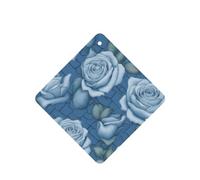 Phayah Hermosas rosas sobre fondo azul, aroma de lavanda, aroma de coche, cuadrado, para colgar, fragancia para el interior del coche, ambientador de fragancia 6 unidades