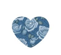 Phayah Hermosas rosas sobre fondo azul, aroma de lavanda, aroma de coche, forma de corazón, para colgar, para el interior del coche, 4 unidades