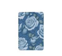 Phayah Hermosas rosas sobre fondo azul, aroma de lavanda, aroma de coche, rectangular, para colgar, fragancia para el interior del coche, ambientador, 6 unidades