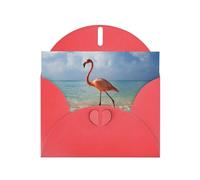 PHAYAH Hermosas tarjetas de felicitación en blanco con diseño de flamencos con sobres, 10 x 15 cm, tarjetas de agradecimiento para Navidad, vacaciones, cumpleaños, graduación, aniversario, color rojo