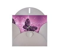 PHAYAH Hermosas tarjetas de felicitación en blanco con diseño de mariposa morada con sobres, 10 x 15 cm, tarjetas de agradecimiento para Navidad, vacaciones, cumpleaños, graduación, aniversario, color