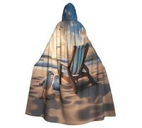 PHAYAH Hermoso patrón azul de cielo y mar para adultos, capa con capucha para mujer y hombre, disfraz de Halloween, fiesta de disfraces de cosplay