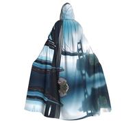 PHAYAH High Bridge Over The Sea - Capa con capucha para adultos, capa neutra con capucha para cosplay, Halloween, bruja, fiesta de Navidad