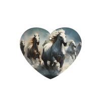 Phayah Horses Running Wild In The River Pattern Lavender Aroma Car Aroma Heart Shape Hanging Fragrance Tablet Car Interior Fragrance Freshener 6p