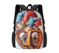 PHAYAH Human Anatomy Heart Chart Pattern Casual Shoulder Classic Basic Travel Backpack Travel and Outdoor Activities Resistant