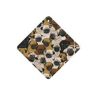 Phayah Imagen De Pug - Ambientador de coche con aroma a lavanda, tarjeta cuadrada para colgar, tarjeta perfumada para colgar, 4 piezas para coches, armarios, zapatos