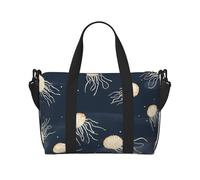 Phayah Jellyfish In The Stars - Bolsa de viaje para fin de semana, gimnasio, para mujeres y niñas, resistente al agua, Negro -, Talla única