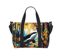 Phayah Killer Whale In The Woods - Bolsa de viaje para fin de semana, gimnasio, para mujeres y niñas, resistente al agua, color negro, talla única, Negro, One Size