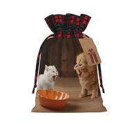 PHAYAH La bolsa de regalo con cordón de dos gatitos se utiliza para embalaje de regalo de cumpleaños y fiesta, una opción ideal para familiares y amigos