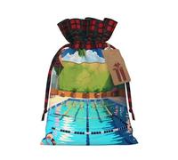 PHAYAH La bolsa de regalo con cordón de flamenco y piscina se utiliza para embalaje de regalo de cumpleaños y fiesta, una opción ideal para familiares y amigos