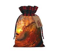 PHAYAH La bolsa de regalo con cordón de olas rodando en el mar se utiliza para embalaje de regalo de cumpleaños y fiesta, una opción ideal para familiares y amigos