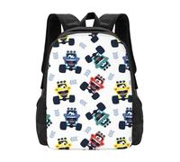 PHAYAH Lindo patrón de Monster Trucks Casual Hombros Clásicos Mochila de Viaje Básica Viajes y Actividades al Aire Libre Resistente