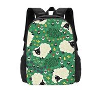 PHAYAH Lindo patrón de ovejas de dibujos animados, casual, mochila de viaje básica clásica para viajes y actividades al aire libre, resistente