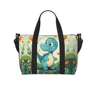 Phayah Little Dinosaur In Green Grass - Bolsa de viaje de viaje, bolsa de gimnasio, bolsa de hombro para fin de semana, para mujer, color negro, talla única, Negro, One Size