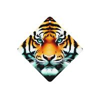 Phayah Little Fat Tiger Head - Ambientador cuadrado para coche, diseño de cabeza de tigre, aroma a lavanda, tarjeta perfumada para colgar, 4 unidades para cajones de armario de automóviles