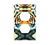 Phayah Little Fat Tiger Head - Placa de pared dúplex con patrón de cabeza de tigre de tamaño estándar, policarbonato termoplástico