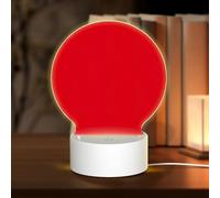 PHAYAH Luz nocturna redonda con patrón rojo de color sólido, base LED con cable USB ajustable, 3 colores para adultos, habitación infantil y dormitorio