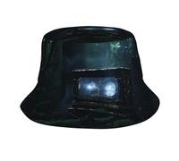 PHAYAH Magic Music Box - Sombreros de pescador con impresión de caja de música, para usar en los rayos UV, para pesca, senderismo, viajes, camping, playa, color negro