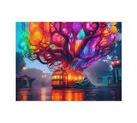 PHAYAH Magic Tree Cottage - Manta de franela de forro polar suave de 50 x 40 pulgadas, para todas las estaciones, manta cálida para ropa de cama, sofá y trave