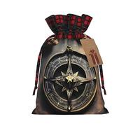 PHAYAH Magical Design - Bolsa de regalo de Navidad con diseño nórdico, brújula, bolsa de regalo con cordón para cumpleaños, aniversarios y fiestas, dulces y bolsas de almacenamiento