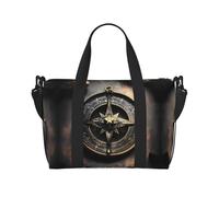 Phayah Magical Design - Bolsa de viaje con diseño de runas nórdicas, brújula, bolsa de viaje para fin de semana, gimnasio, para mujeres y niñas, resistente al agua, color negro, talla única, Negro,