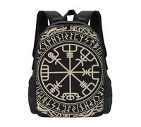 PHAYAH Magical Design - Mochila de viaje básica clásica con patrón de brújula de runas nórdicas, estilo casual, resistente a los viajes y actividades al aire libre