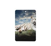 Phayah Majestic Tiger Resting On A Rock With Cloudy Sky Pattern Lavender Aroma Car Air Ambientador Rectangular Tarjeta Colgante Tarjeta Perfumada 6 Piezas Para Automóviles Armario Cajón Eliminar